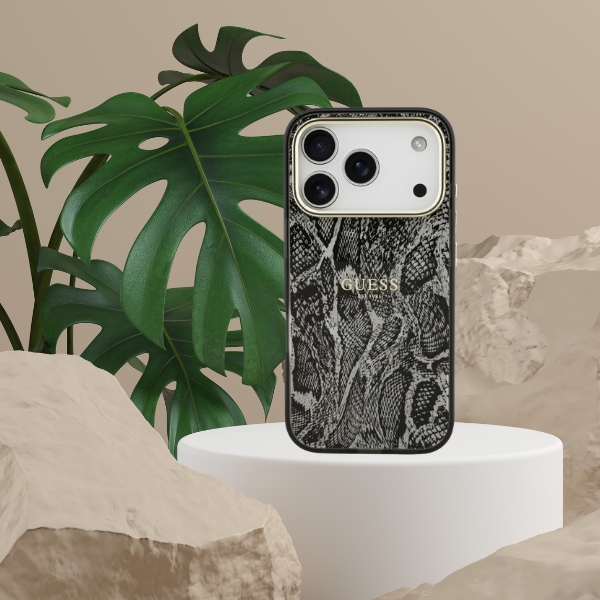 Etui Guess Python Pattern MagSafe do iPhone 18 Pro Max / 17 Pro Max czarny