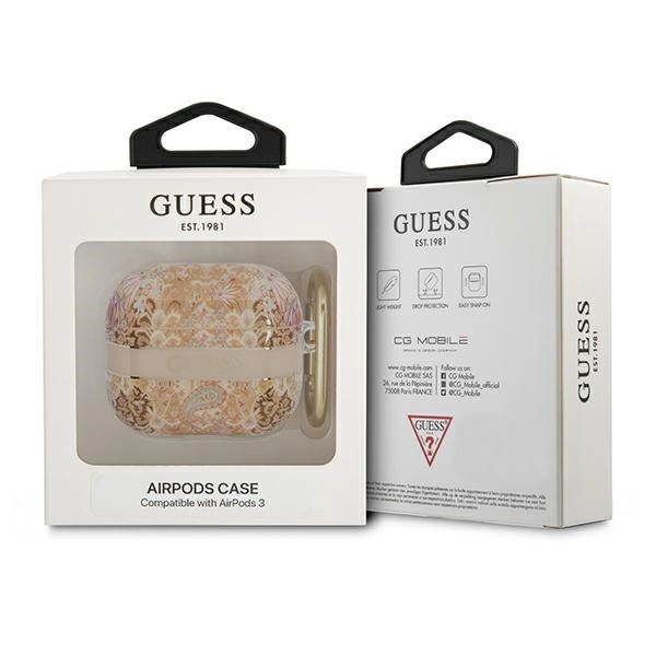 Etui Guess Paisley Strap Collection na AirPods 3 cover - złote