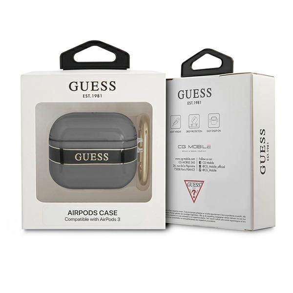 Etui Guess Strap Collection na AirPods 3 cover - czarne