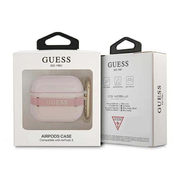 Etui Guess Strap Collection na AirPods 3 cover - różowe