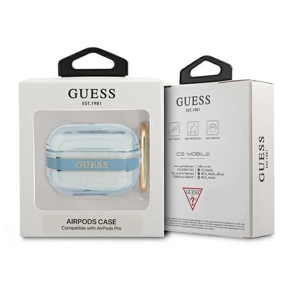 Etui Guess Strap Collection na AirPods Pro - niebieskie