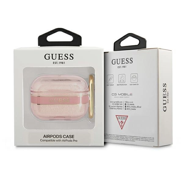 Etui Guess Strap Collection na AirPods Pro - różowe