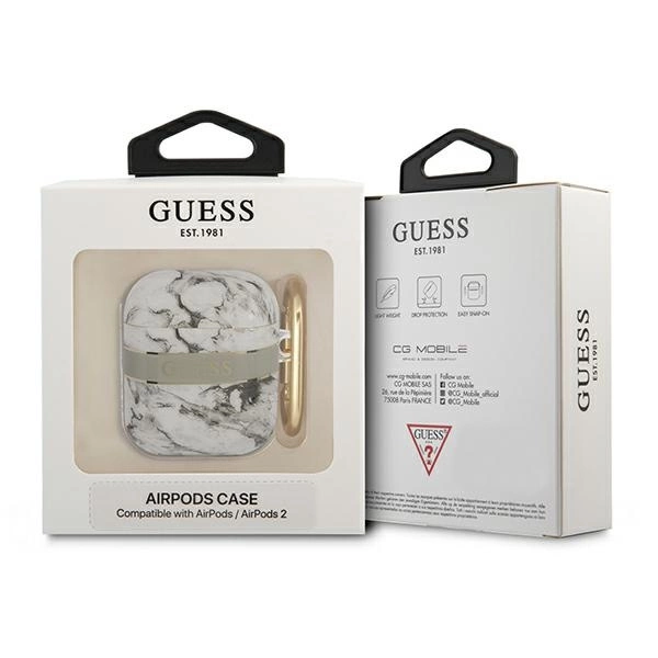 Etui Guess Marble Strap Collection na AirPods 1/2 - szare