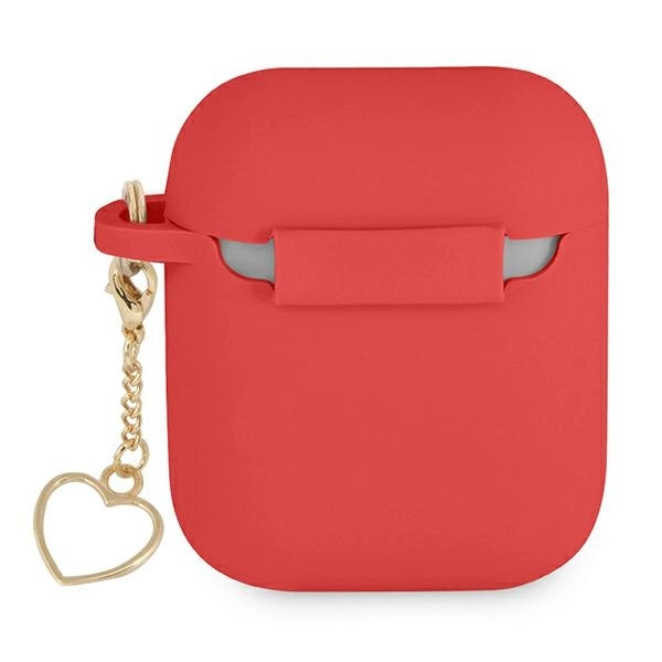 Etui Guess Silicone Charm Heart Collection na AirPods 1/2 - czerwone
