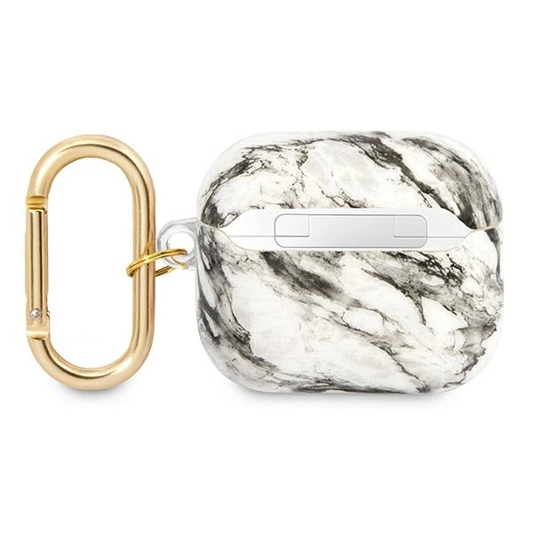 Etui Guess Marble Strap Collection na AirPods 3 cover - szare