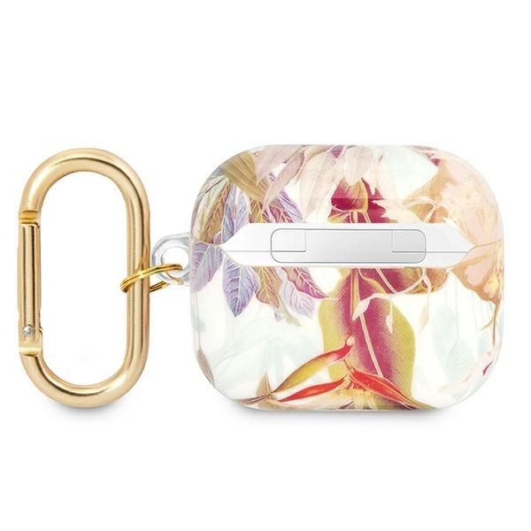 Etui Guess Flower Strap Collection na AirPods 3 cover - fioletowe