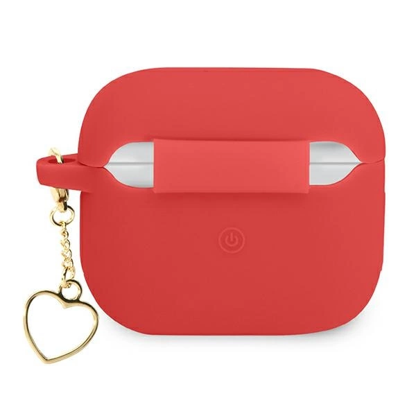 Etui Guess Silicone Charm Heart Collection na AirPods 3 cover - czerwone
