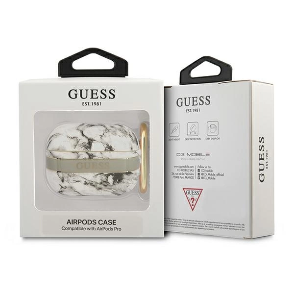 Etui Guess Marble Strap Collection na AirPods Pro - szare