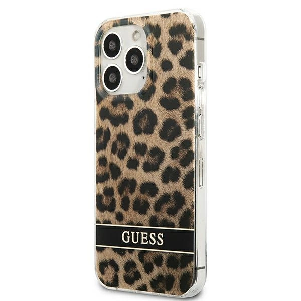 Etui Guess Leopard na iPhone 13 Pro / iPhone 13 - brązowe