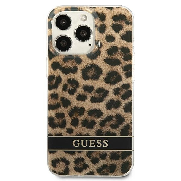 Etui Guess Leopard na iPhone 13 Pro / iPhone 13 - brązowe