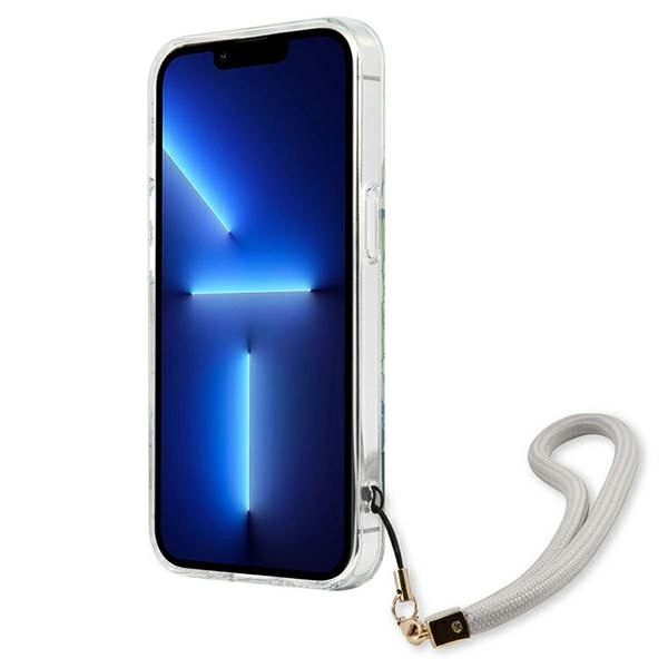 Etui Guess Flower Strap na iPhone 13 mini - zielone