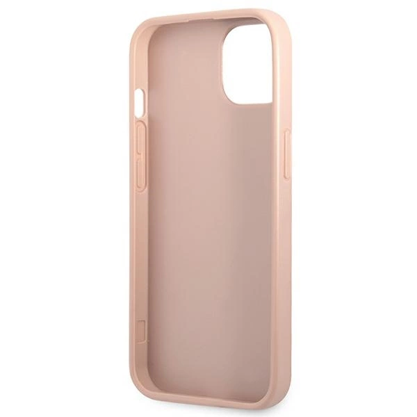Etui Guess Saffiano Triangle Logo na iPhone 13 mini - różowe