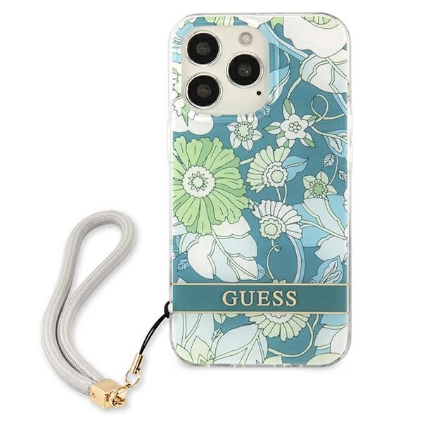 Etui Guess Flower Strap na iPhone 13 Pro Max - zielone
