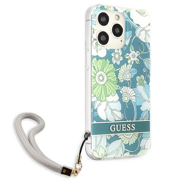 Etui Guess Flower Strap na iPhone 13 Pro Max - zielone