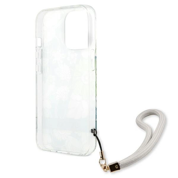 Etui Guess Flower Strap na iPhone 13 Pro Max - zielone