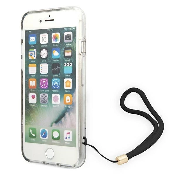 Etui Guess 4G Print Strap na iPhone SE 2022 / SE 2020 / 7 / 8 - brązowe