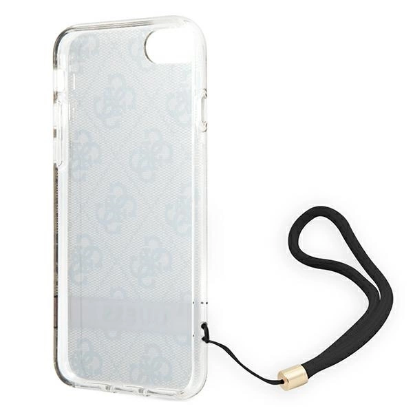 Etui Guess 4G Print Strap na iPhone SE 2022 / SE 2020 / 7 / 8 - brązowe