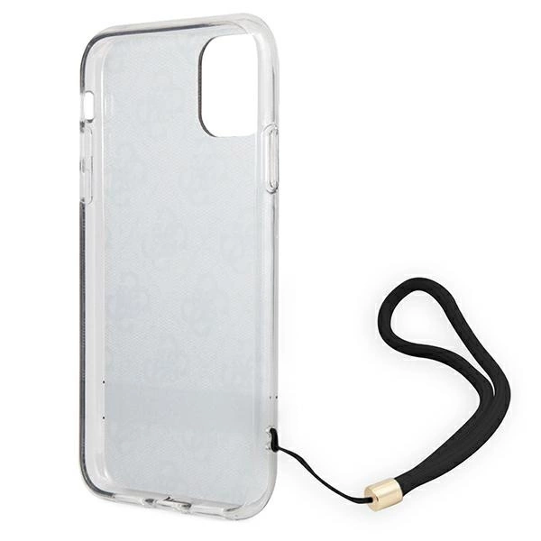 Etui Guess 4G Print Strap na iPhone 11 - brązowe