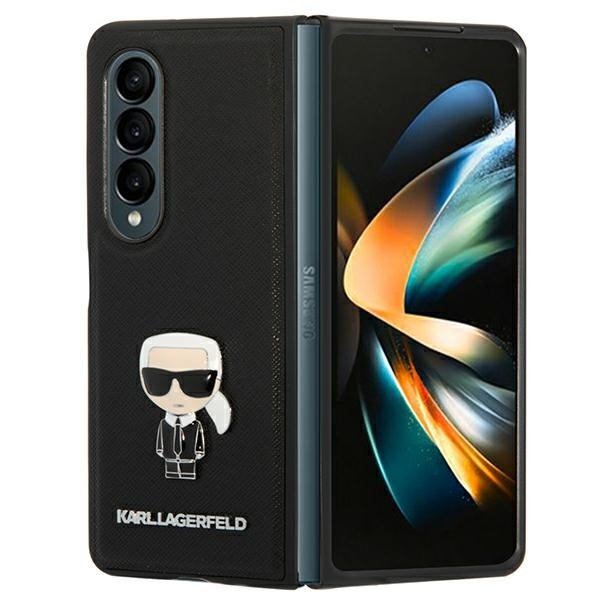 KARL LAGERFELD KLHCZFD4IKMSBK F936 Z FOLD 4 CZARNY/BLACK BOOK SAFFIANO IKONIK METAL