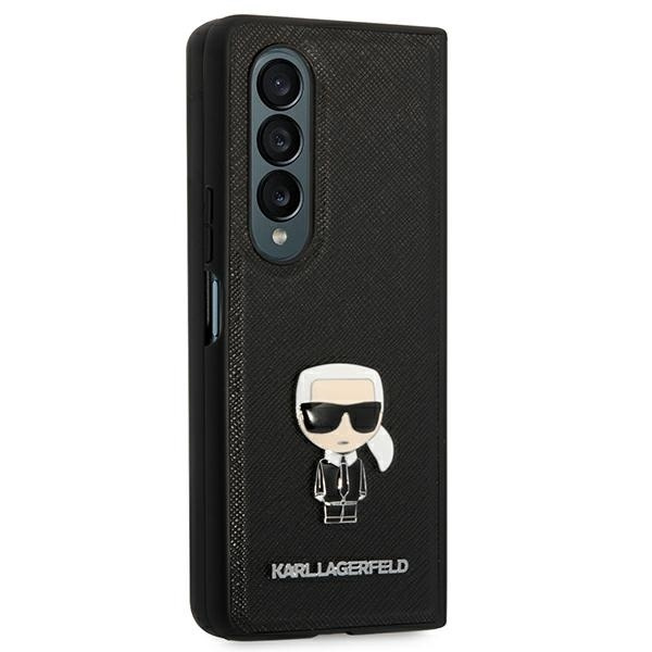 KARL LAGERFELD KLHCZFD4IKMSBK F936 Z FOLD 4 CZARNY/BLACK BOOK SAFFIANO IKONIK METAL