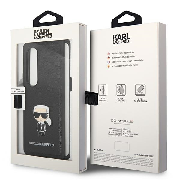 KARL LAGERFELD KLHCZFD4IKMSBK F936 Z FOLD 4 CZARNY/BLACK BOOK SAFFIANO IKONIK METAL