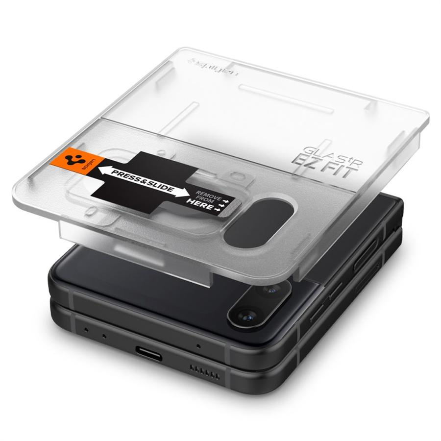 Szkło hartowane Spigen Glas.tR EZ Fit FC z folią na zawiasy na Samsung Galaxy Z Flip 4 - czarne 2 szt.