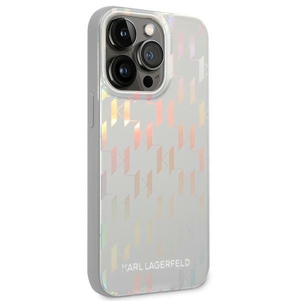 KARL LAGERFELD KLHCP14XLGMMSV3 IPHONE 14 PRO MAX 6,7" HARDCASE SREBRNY/SILVER MONOGRAM IRIDESCENT