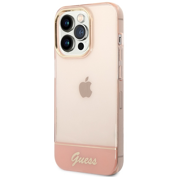 Guess GUHCP14LHGCOP iPhone 14 Pro6,1" różowy/pink hardcase Translucent