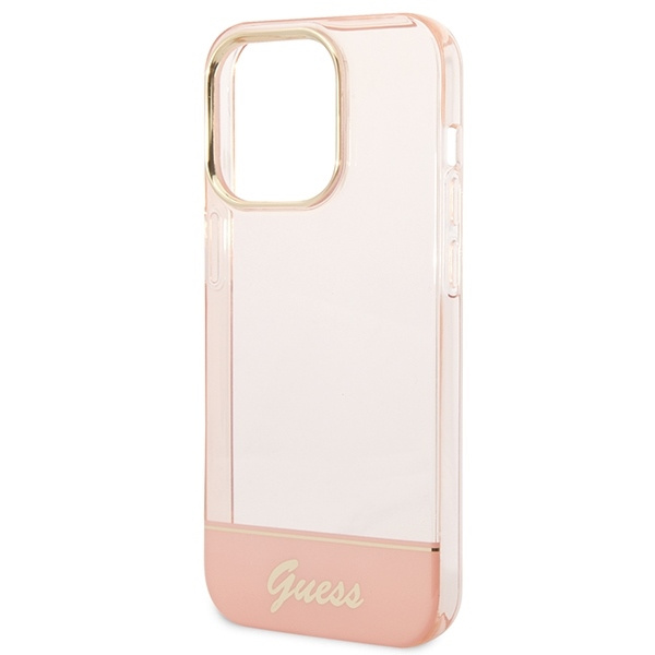 Guess GUHCP14LHGCOP iPhone 14 Pro6,1" różowy/pink hardcase Translucent