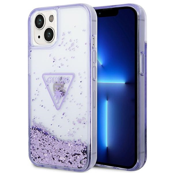 Guess GUHCP14MLFCTPU iPhone 14 Plus / 15 Plus 6.7" fioletowy/purple hardcase Liquid Glitter Palm Collection