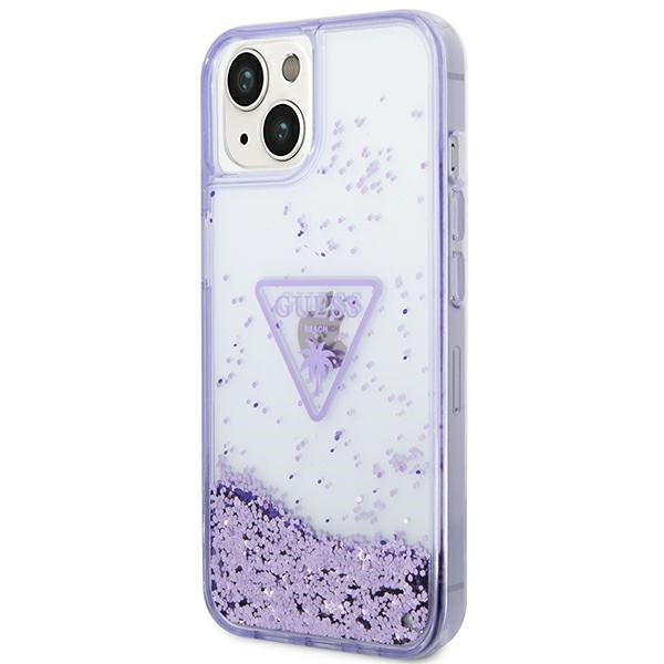 Guess GUHCP14MLFCTPU iPhone 14 Plus / 15 Plus 6.7" fioletowy/purple hardcase Liquid Glitter Palm Collection