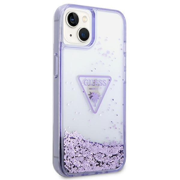 Guess GUHCP14MLFCTPU iPhone 14 Plus / 15 Plus 6.7" fioletowy/purple hardcase Liquid Glitter Palm Collection