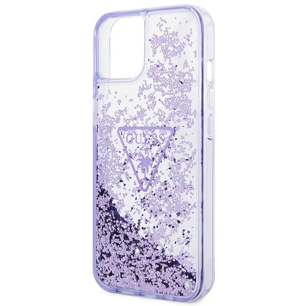 Guess GUHCP14MLFCTPU iPhone 14 Plus / 15 Plus 6.7" fioletowy/purple hardcase Liquid Glitter Palm Collection