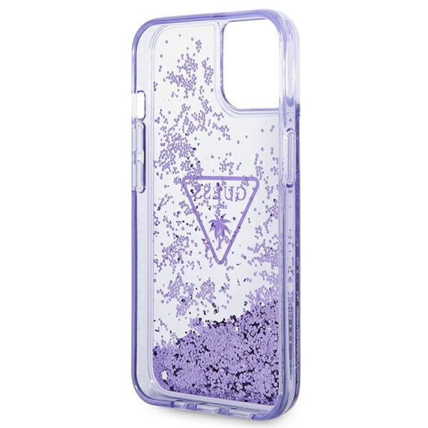 Guess GUHCP14MLFCTPU iPhone 14 Plus / 15 Plus 6.7" fioletowy/purple hardcase Liquid Glitter Palm Collection