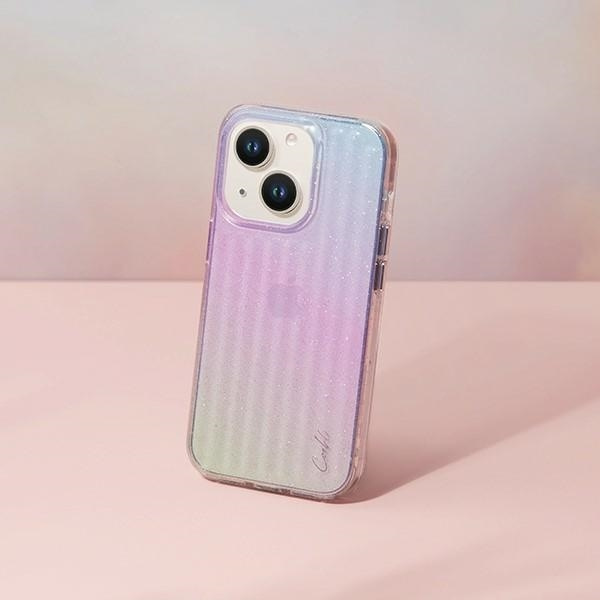 Etui Uniq Coehl Linear na iPhone 14 Plus - różowo-niebieskie