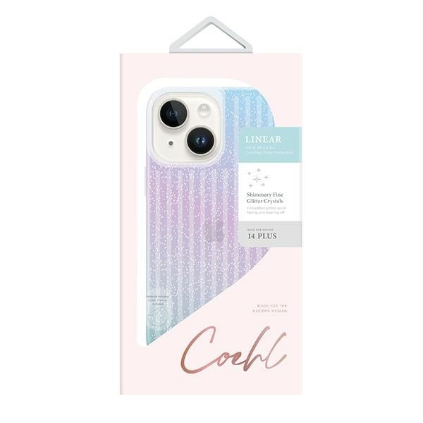 Etui Uniq Coehl Linear na iPhone 14 Plus - różowo-niebieskie