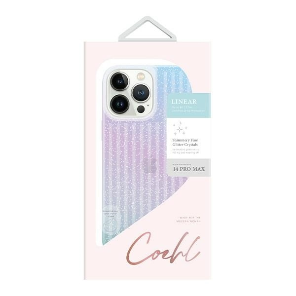 Etui UNIQ Coehl Linear na iPhone 14 Pro Max - niebiesko-różowe