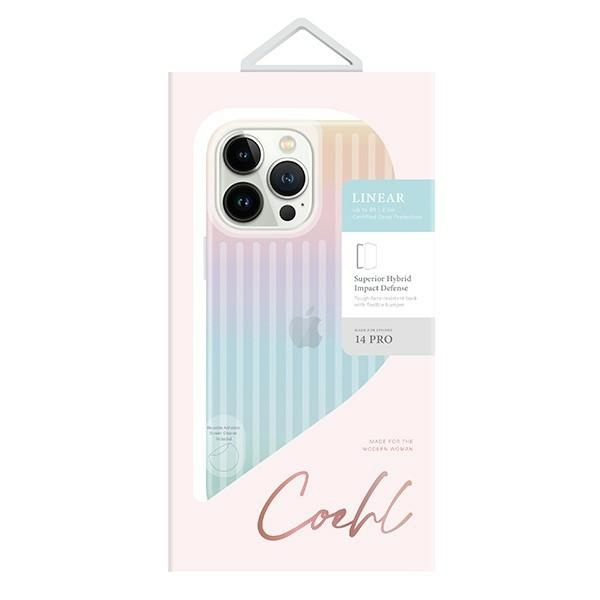 Etui UNIQ Coehl Linear na iPhone 14 Pro - opalizujące