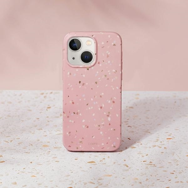 Etui Uniq Coehl Terrazzo na iPhone 14 Plus - różowe