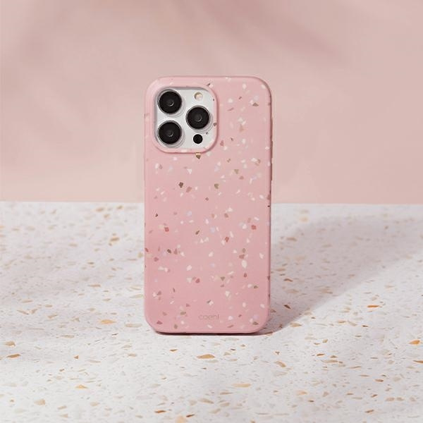 Etui UNIQ Coehl Terrazzo na iPhone 14 Pro Max - różowe