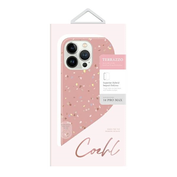 Etui UNIQ Coehl Terrazzo na iPhone 14 Pro Max - różowe
