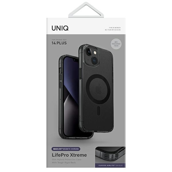 Etui Uniq LifePro Xtreme Magclick Charging na iPhone 14 Plus - szaro-czarne