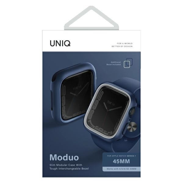 Etui Uniq Moduo na Apple Watch 4/5/6/7/8/SE/SE2 44/45mm - niebiesko-szary