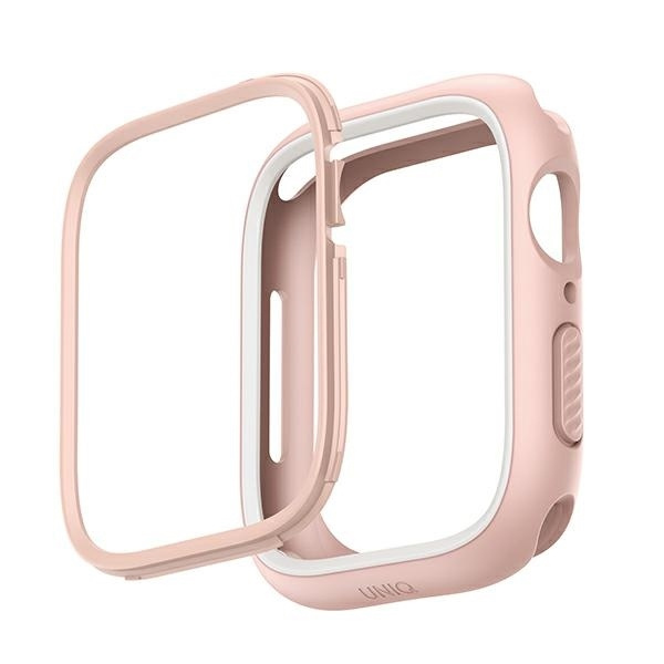 Etui Uniq Moduo na Apple Watch 4/5/6/7/8/SE/SE2 44/45mm - różowo-biały