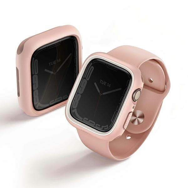 Etui Uniq Moduo na Apple Watch 4/5/6/7/8/SE/SE2 44/45mm - różowo-biały