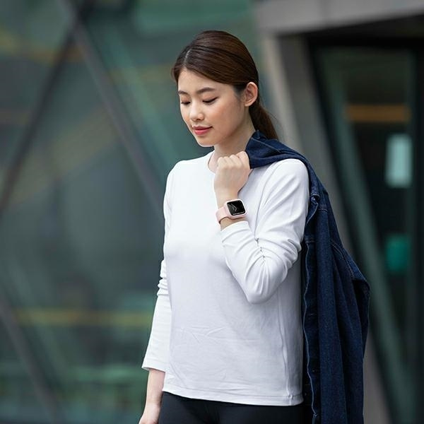 Etui Uniq Moduo na Apple Watch 4/5/6/7/8/SE/SE2 44/45mm - różowo-biały
