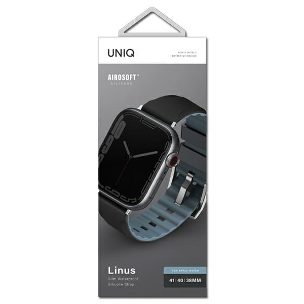 Pasek UNIQ Linus na Apple Watch 1/2/3/4/5/6/7/8/SE/SE2 38/40/41mm - czarny