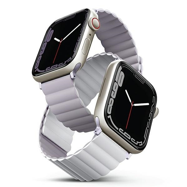Pasek Uniq Revix na Apple Watch 1/2/3/4/5/6/7/8/SE/SE2 38/40/41mm - liliowo-biały