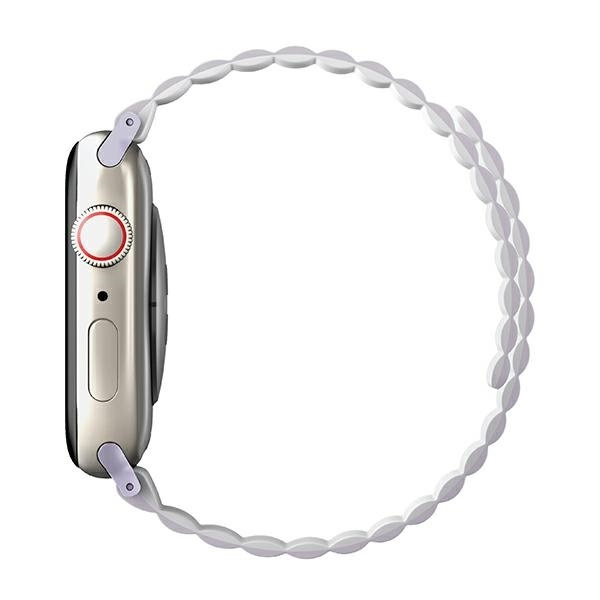 Pasek Uniq Revix na Apple Watch 1/2/3/4/5/6/7/8/SE/SE2 38/40/41mm - liliowo-biały