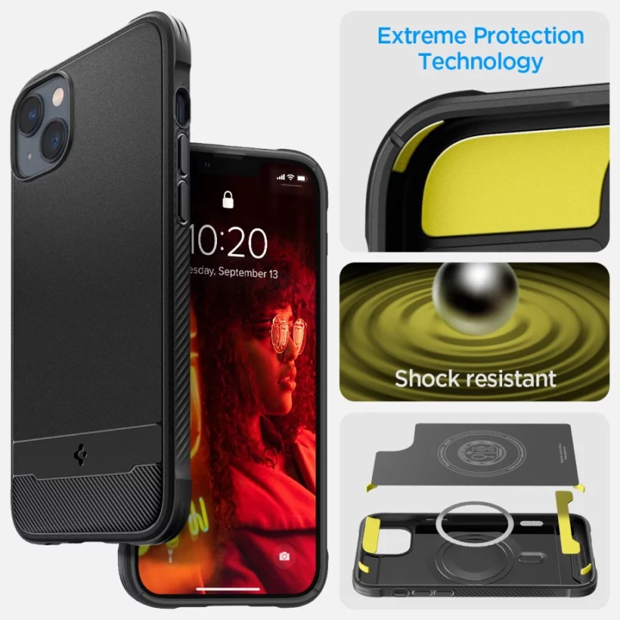 Etui Spigen Rugged Armor Mag z MagSafe na iPhone 14 - czarny mat